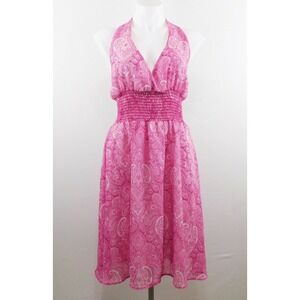 Ezra Women Dress,‎ Size M, Purple/White, 100% Polyester